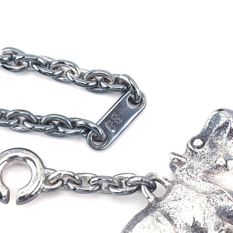 【希少・美品・箱付き】HERMES エルメス／ヒポポタマス カバ キーチェーン チャーム／SV925／シルバー