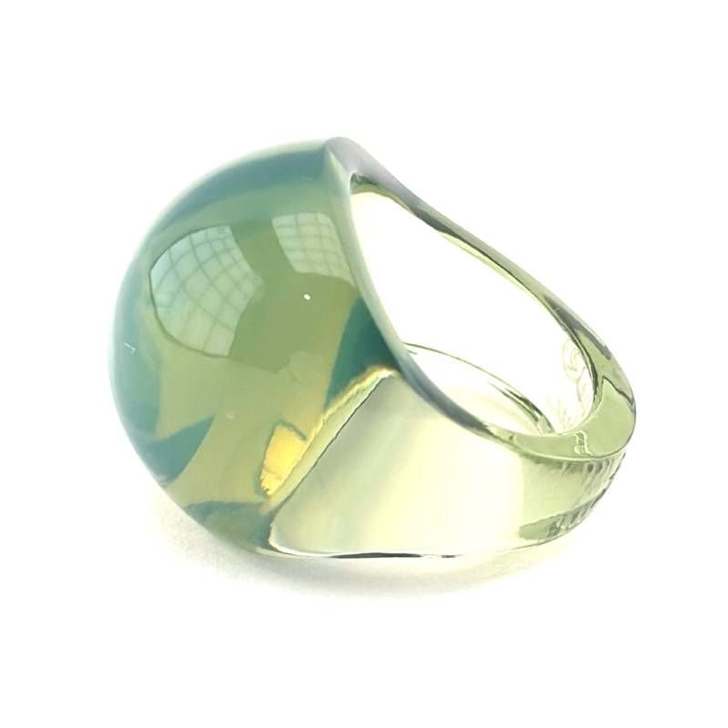 LALIQUE ラリック／カポジョン リング 指輪／クリスタルグラス／グリーン