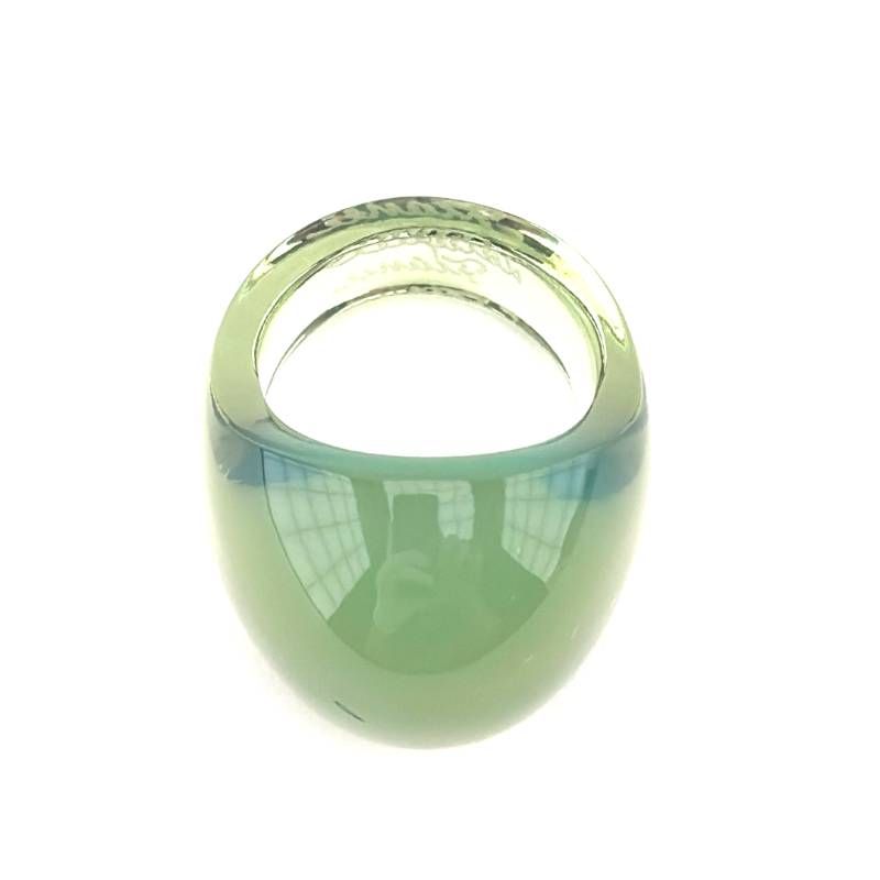 LALIQUE ラリック／カポジョン リング 指輪／クリスタルグラス／グリーン