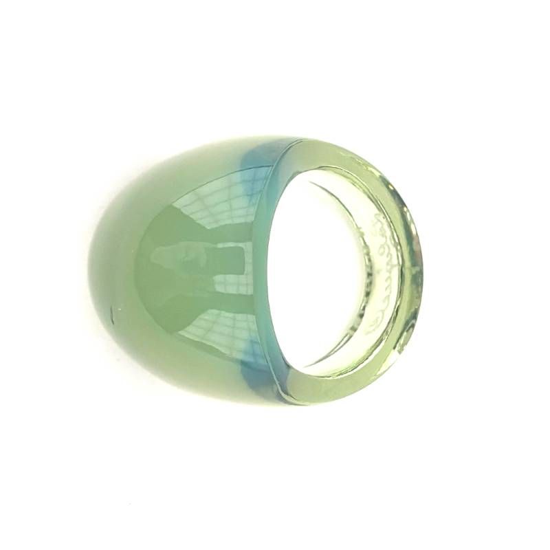 LALIQUE ラリック／カポジョン リング 指輪／クリスタルグラス／グリーン