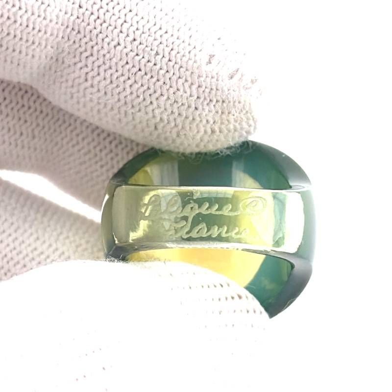 LALIQUE ラリック／カポジョン リング 指輪／クリスタルグラス／グリーン