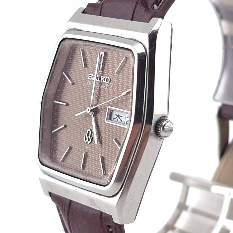 【電池交換済・ヴィンテージ・ベルト交換】SEIKO セイコー／ロードクオーツ 7853-5020／クォーツ／ステンレス・フェイクレザー／シルバー・ゴールド・ワインレッド