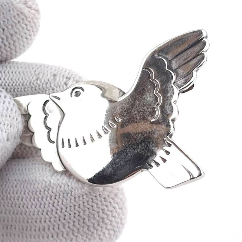 【ケース付き】GEORG JENSEN ジョージジェンセン／バード 鳥 モチーフ ブローチ／SV925／シルバー