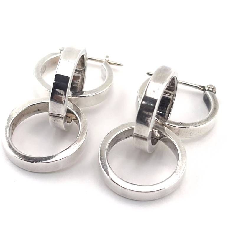 【美品・箱・保管袋付き】TIFFANY & CO. ティファニー／パロマ・ピカソ トリプル サークル フープ ピアス／SV925／シルバー
