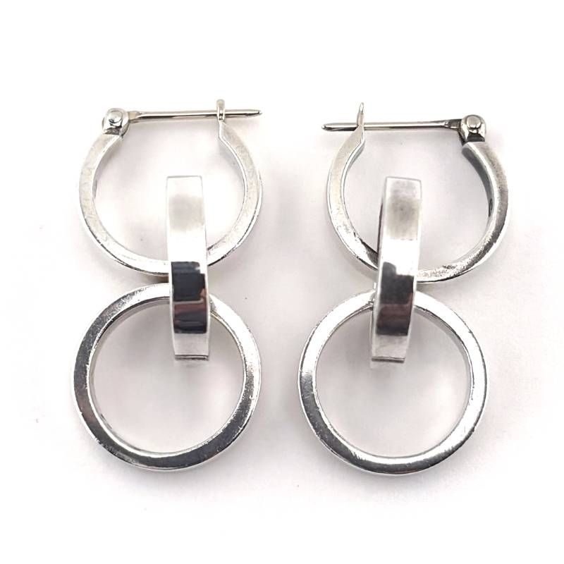 【美品・箱・保管袋付き】TIFFANY & CO. ティファニー／パロマ・ピカソ トリプル サークル フープ ピアス／SV925／シルバー