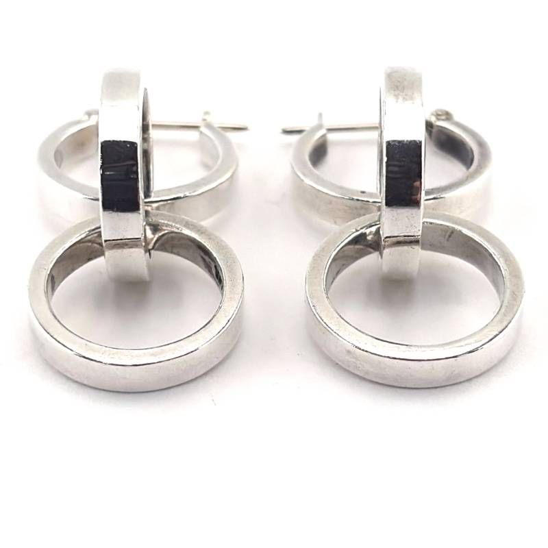 【美品・箱・保管袋付き】TIFFANY & CO. ティファニー／パロマ・ピカソ トリプル サークル フープ ピアス／SV925／シルバー