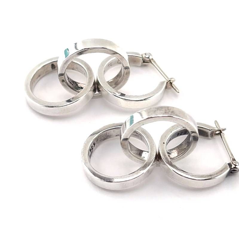 【美品・箱・保管袋付き】TIFFANY & CO. ティファニー／パロマ・ピカソ トリプル サークル フープ ピアス／SV925／シルバー