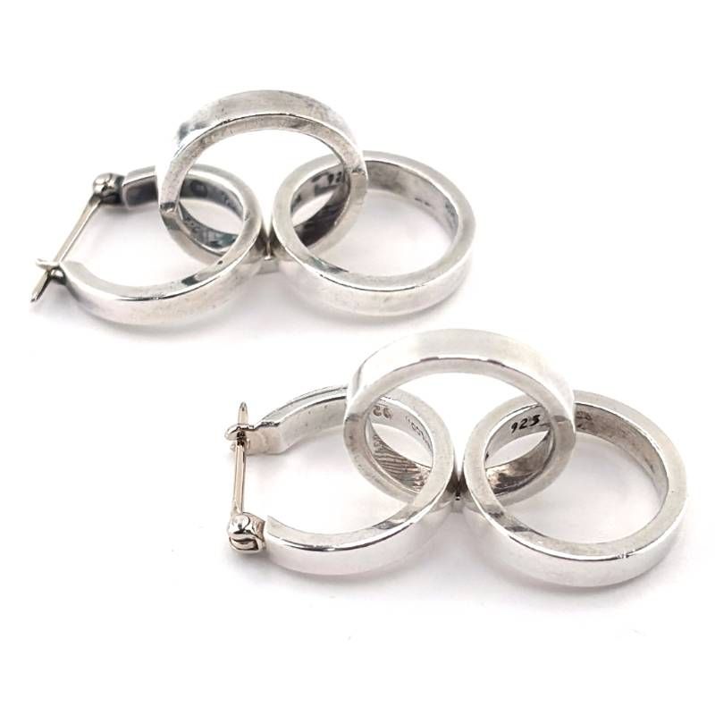 【美品・箱・保管袋付き】TIFFANY & CO. ティファニー／パロマ・ピカソ トリプル サークル フープ ピアス／SV925／シルバー