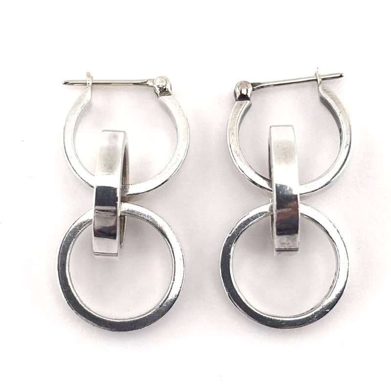 【美品・箱・保管袋付き】TIFFANY & CO. ティファニー／パロマ・ピカソ トリプル サークル フープ ピアス／SV925／シルバー