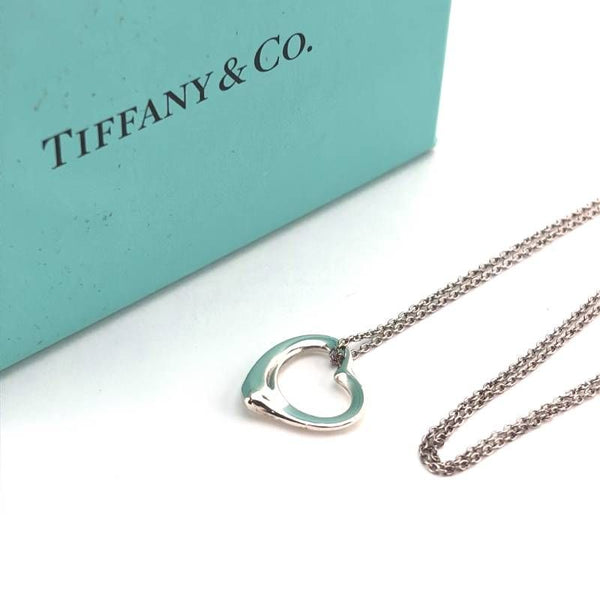 【美品・箱・保管袋付き】TIFFANY & CO. ティファニー／オープンハート ネックレス／SV925／シルバー