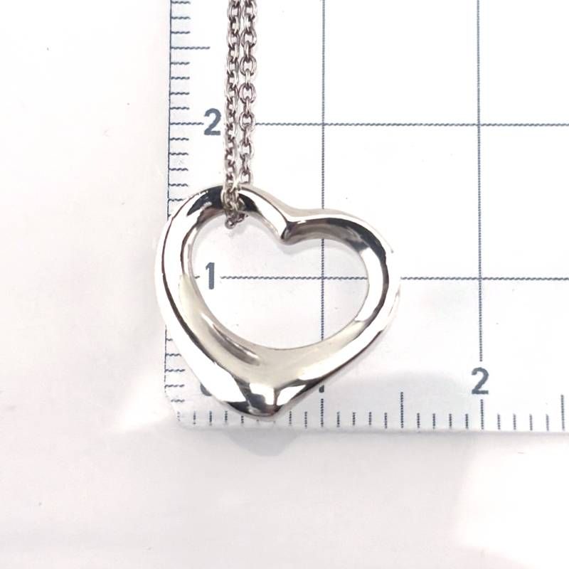 【美品・箱・保管袋付き】TIFFANY & CO. ティファニー／オープンハート ネックレス／SV925／シルバー