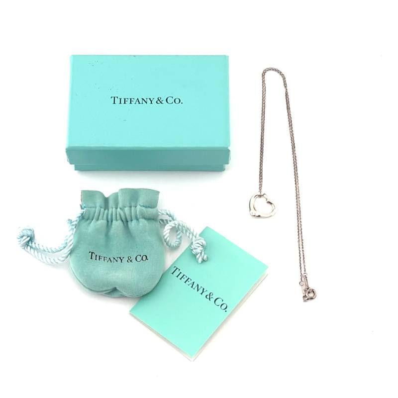 【美品・箱・保管袋付き】TIFFANY & CO. ティファニー／オープンハート ネックレス／SV925／シルバー