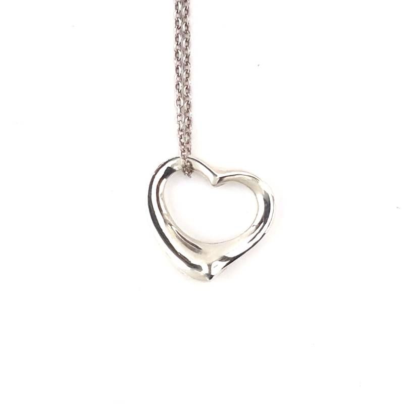 【美品・箱・保管袋付き】TIFFANY & CO. ティファニー／オープンハート ネックレス／SV925／シルバー