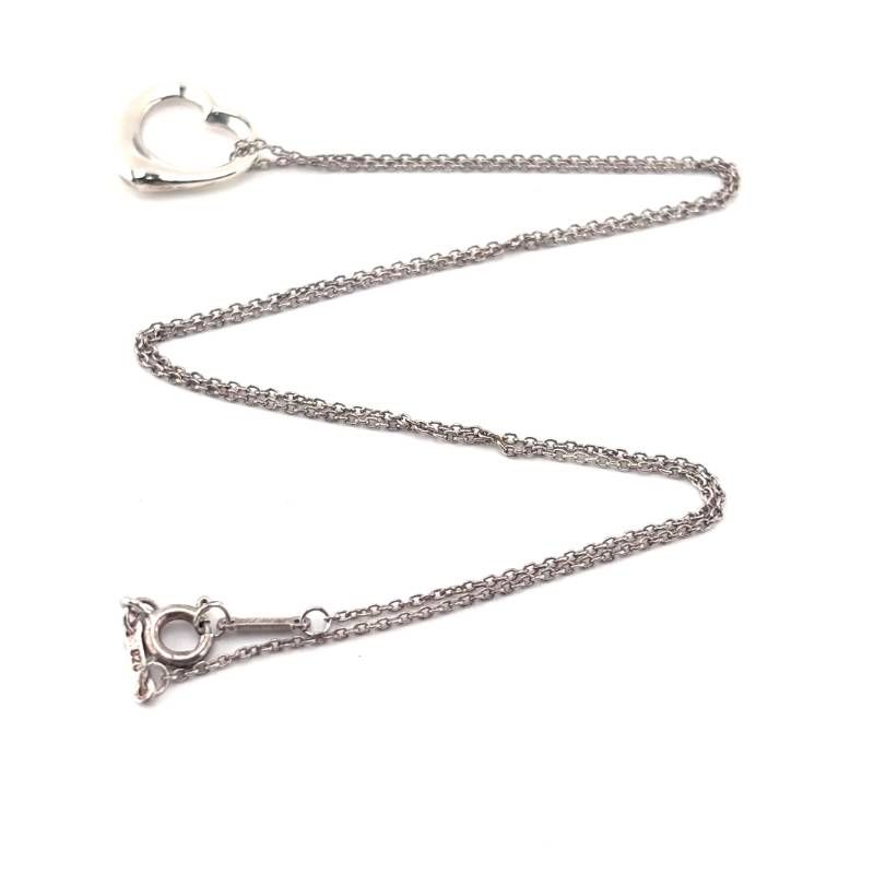 【美品・箱・保管袋付き】TIFFANY & CO. ティファニー／オープンハート ネックレス／SV925／シルバー