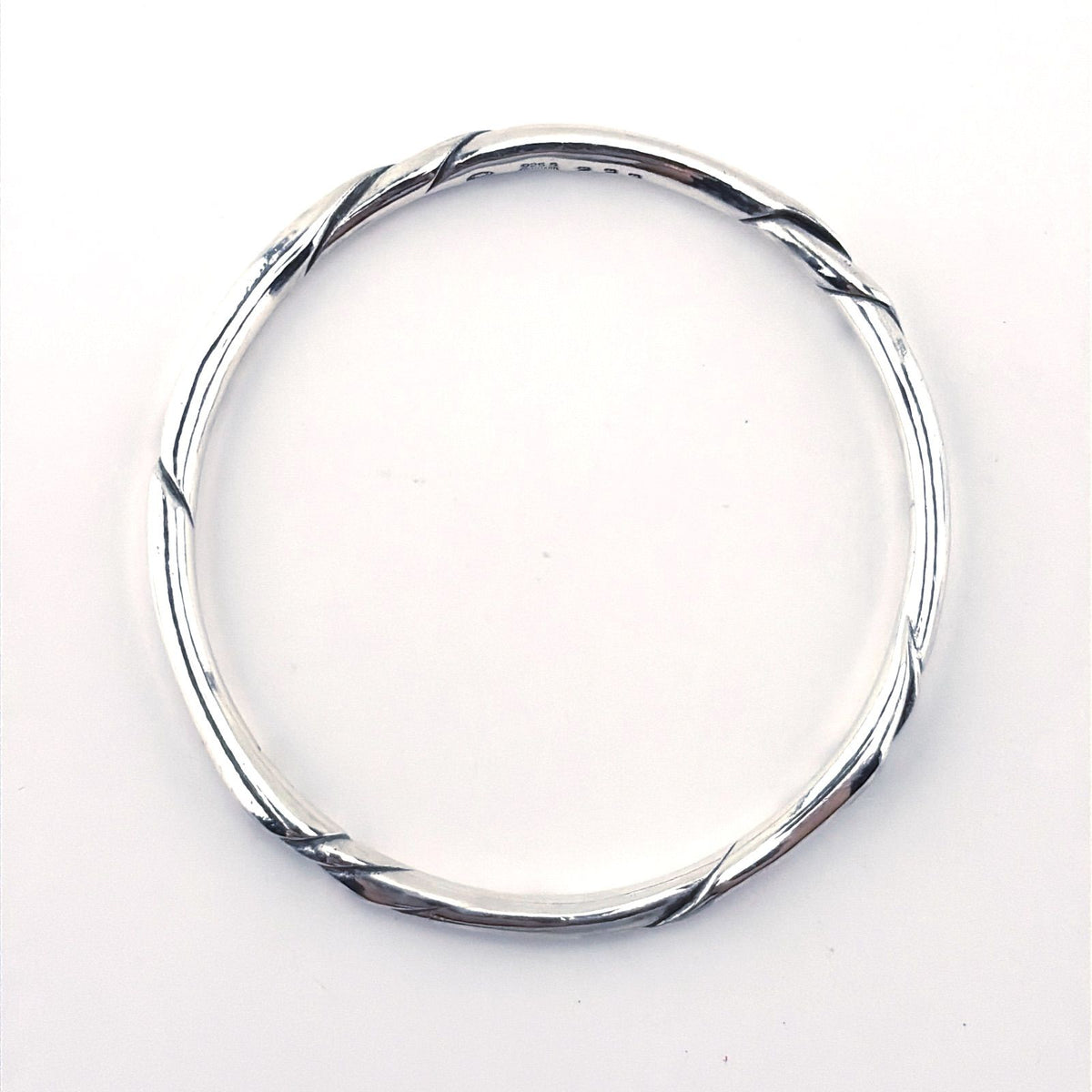 【ヴィンテージ・美品】GEORG JENSEN ジョージジェンセン／#333 オーレ・コルソウデザイン スターリングシルバー ブレスレット バングル／腕周り約19cm／SV925／シルバー