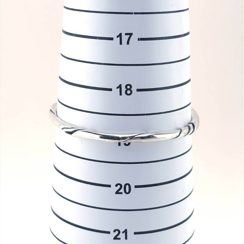 【ヴィンテージ・美品】GEORG JENSEN ジョージジェンセン／#333 オーレ・コルソウデザイン スターリングシルバー ブレスレット バングル／腕周り約19cm／SV925／シルバー