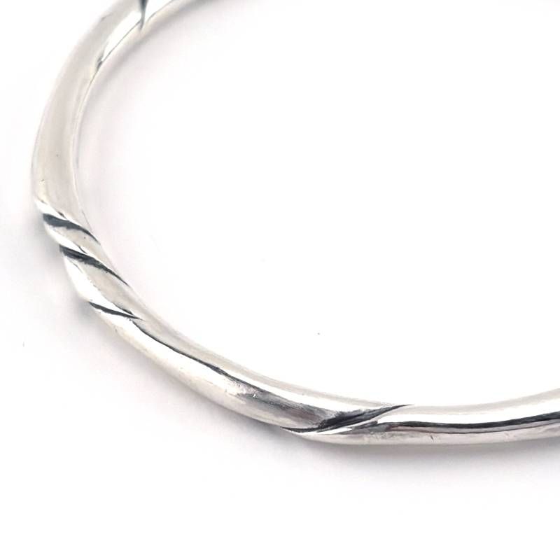 【ヴィンテージ・美品】GEORG JENSEN ジョージジェンセン／#333 オーレ・コルソウデザイン スターリングシルバー ブレスレット バングル／腕周り約19cm／SV925／シルバー