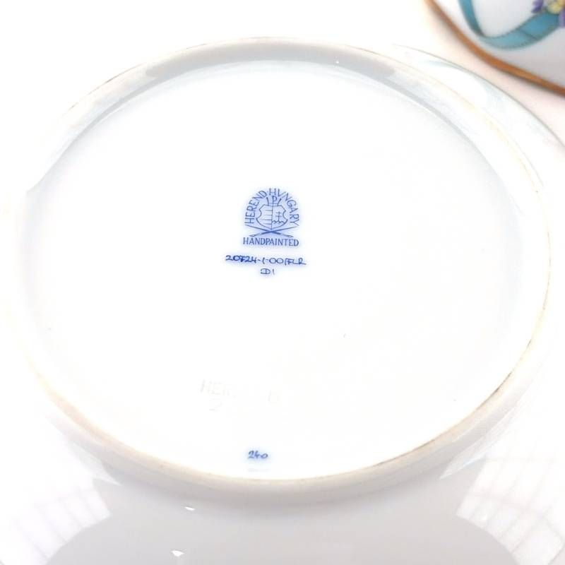 【美品・箱付き】HEREND ヘレンド／フラワーリボン カップ＆ソーサー／ポーセリン／マルチカラー