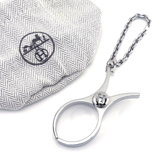 【美品・保管袋付き】HERMES エルメス／フィルー グローブホルダー／メタル／シルバー