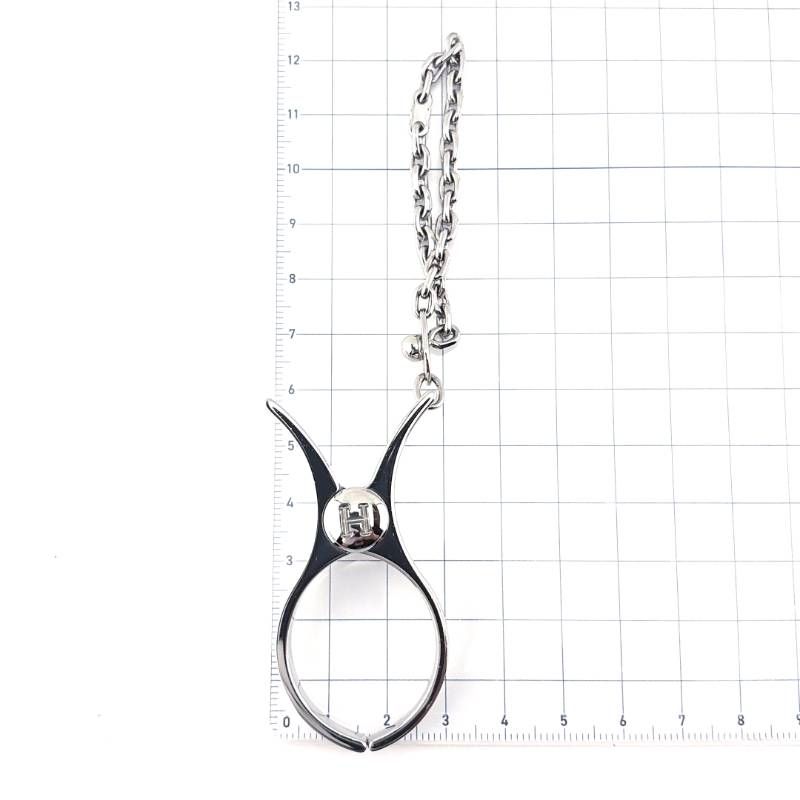【美品・保管袋付き】HERMES エルメス／フィルー グローブホルダー／メタル／シルバー