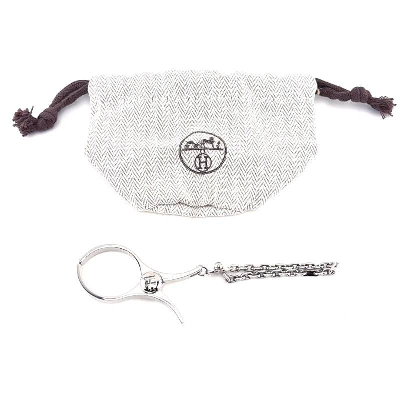【美品・保管袋付き】HERMES エルメス／フィルー グローブホルダー／メタル／シルバー