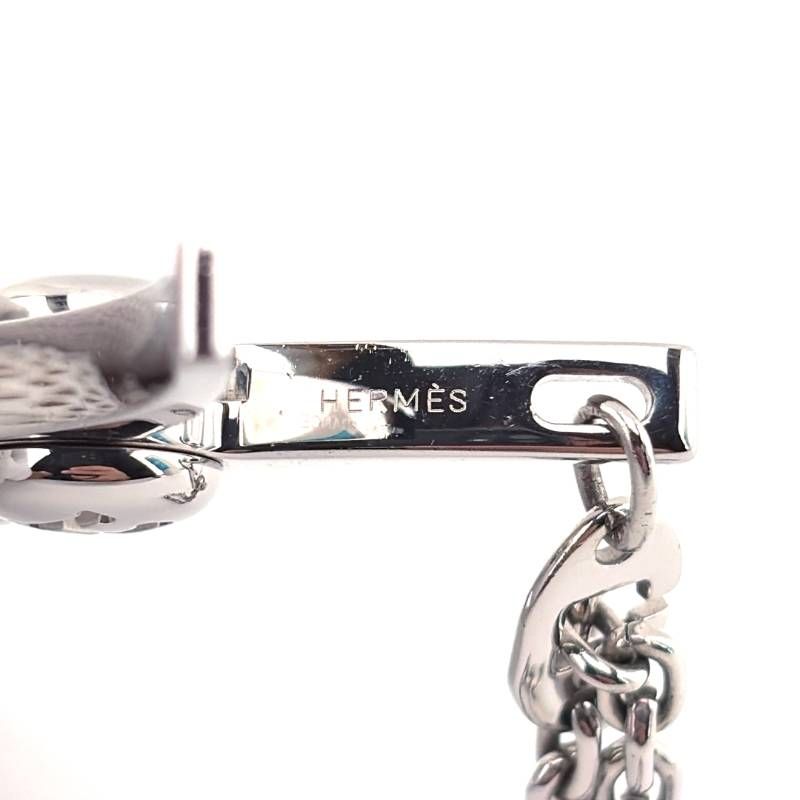 【美品・保管袋付き】HERMES エルメス／フィルー グローブホルダー／メタル／シルバー