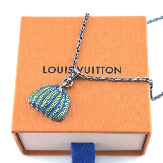 【希少・美品・ケース・保管袋付き】LOUIS VUITTON ルイヴィトン／YK 草間彌生 パンプキン メタル ネックレス M01139／メタル／シルバー・グリーンブルー・イエロー