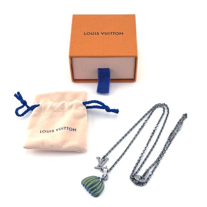 【希少・美品・ケース・保管袋付き】LOUIS VUITTON ルイヴィトン／YK 草間彌生 パンプキン メタル ネックレス M01139／メタル／シルバー・グリーンブルー・イエロー