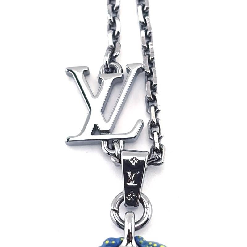 【希少・美品・ケース・保管袋付き】LOUIS VUITTON ルイヴィトン／YK 草間彌生 パンプキン メタル ネックレス M01139／メタル／シルバー・グリーンブルー・イエロー