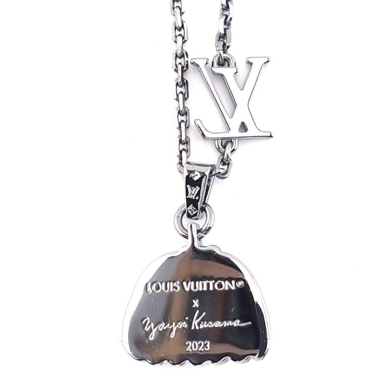 【希少・美品・ケース・保管袋付き】LOUIS VUITTON ルイヴィトン／YK 草間彌生 パンプキン メタル ネックレス M01139／メタル／シルバー・グリーンブルー・イエロー