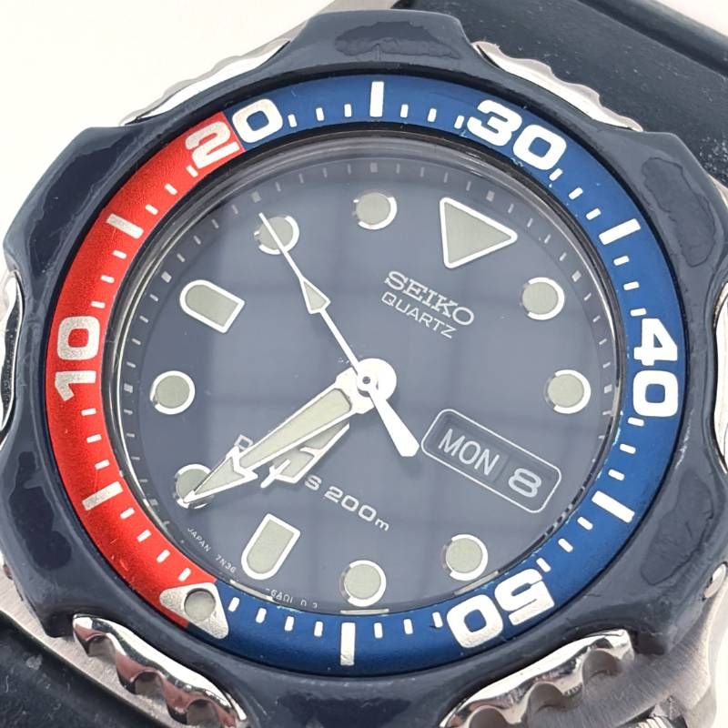 SEIKO セイコー／ダイバーズ スターフィッシュ ペプシベゼル 7N36-6A0A／クォーツ／ステンレス・ラバー／シルバー・ブラック