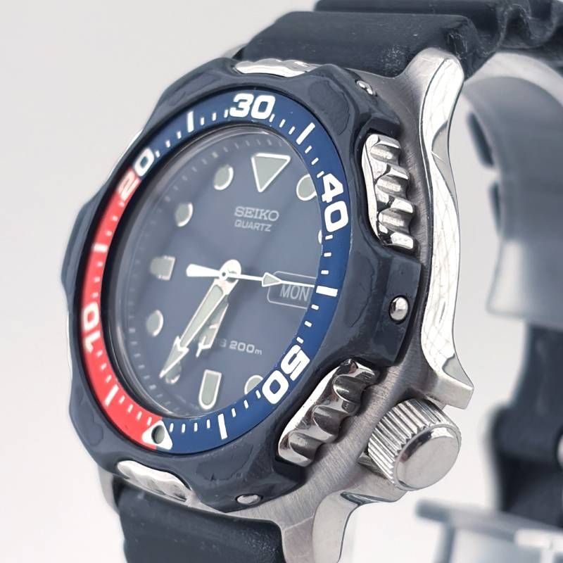 SEIKO セイコー／ダイバーズ スターフィッシュ ペプシベゼル 7N36-6A0A／クォーツ／ステンレス・ラバー／シルバー・ブラック