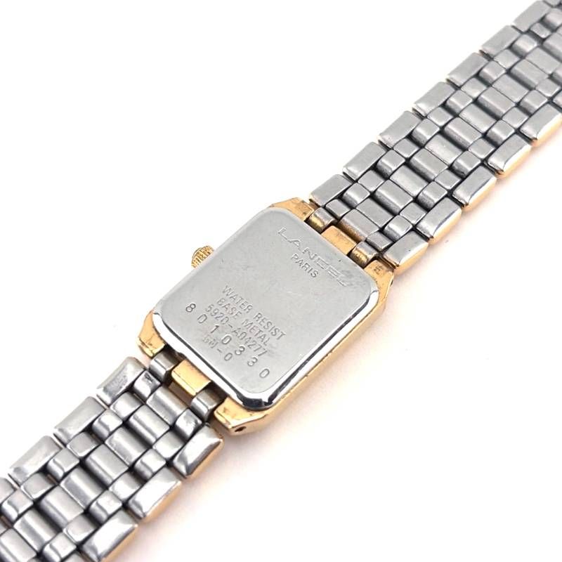 【電池交換済】LANCEL ランセル／レディース 5920-A04277／クォーツ／ステンレス・GP／ゴールド・ホワイト・シルバー
