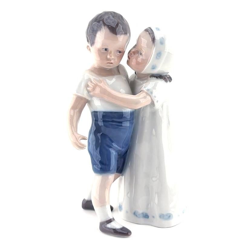 【美品】ROYAL COPENHAGEN ロイヤルコペンハーゲン／ビング＆グロンダール期 Love Refused 愛の断り フィギュリン／ポーセリン／マルチカラー