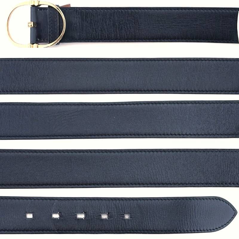【希少・ヴィンテージ】HERMES エルメス／エトリエ あぶみ オーバル レザー ベルト／GP・レザー／ゴールド・ブラック