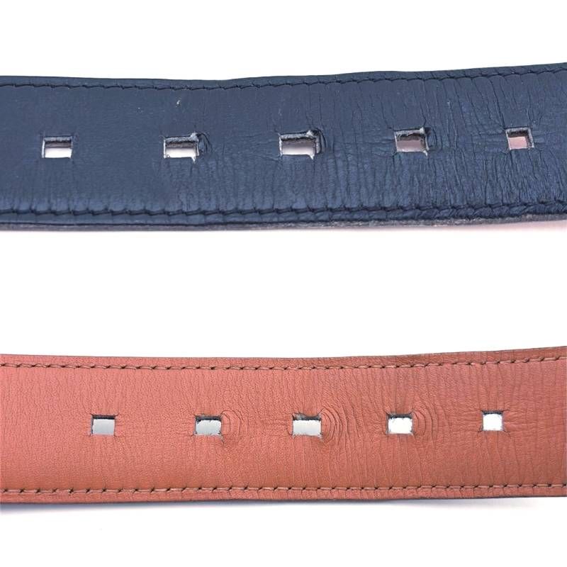 【希少・ヴィンテージ】HERMES エルメス／エトリエ あぶみ オーバル レザー ベルト／GP・レザー／ゴールド・ブラック