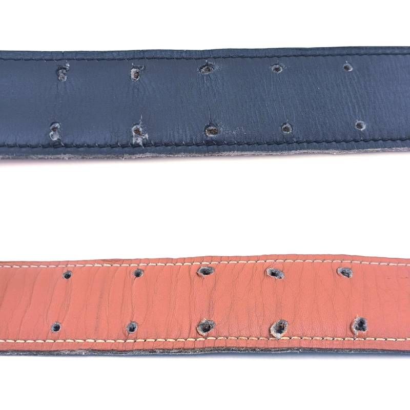 HERMES エルメス／ダブルH サークルバックル レザー ベルト／GP・レザー／ゴールド・ブラック