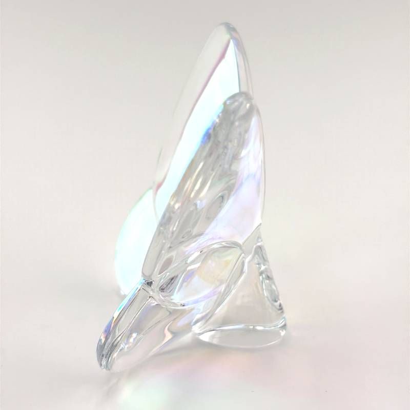 【美品】BACCARAT バカラ／ラッキーバタフライ オーロラ フィギュリン／クリスタルグラス／クリア・オーロラ／BC686