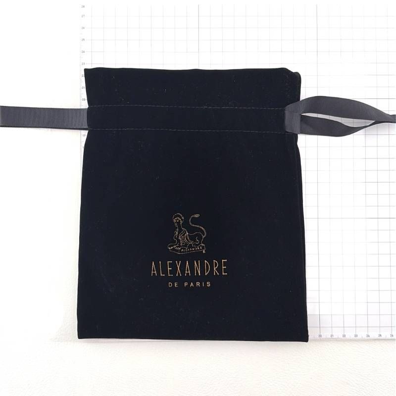 【美品】ALEXANDRE DE PARIS アレクサンドルドゥパリ／カチューシャ用 保管袋／パイル／ブラック