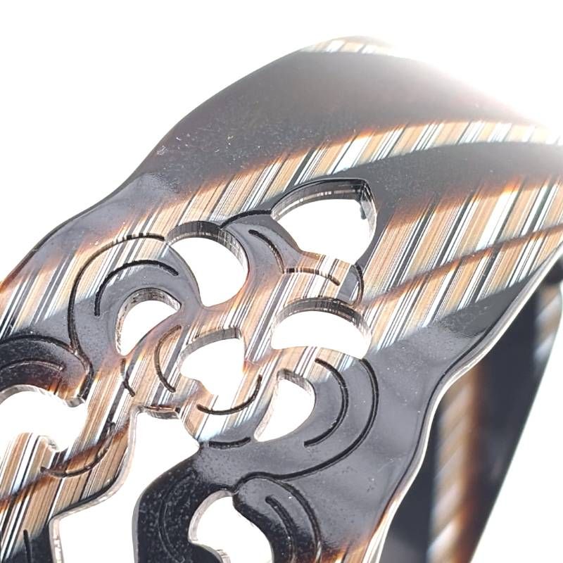 【美品】ALEXANDRE DE PARIS アレクサンドルドゥパリ／アラベスクデザイン ワイド カチューシャ／アセテート／ブラック・ブラウン