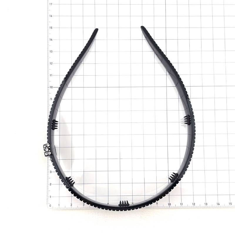 【美品】ALEXANDRE DE PARIS アレクサンドルドゥパリ／スワロフスキークリスタル カチューシャ／アセテート・スワロフスキークリスタル／ブラック