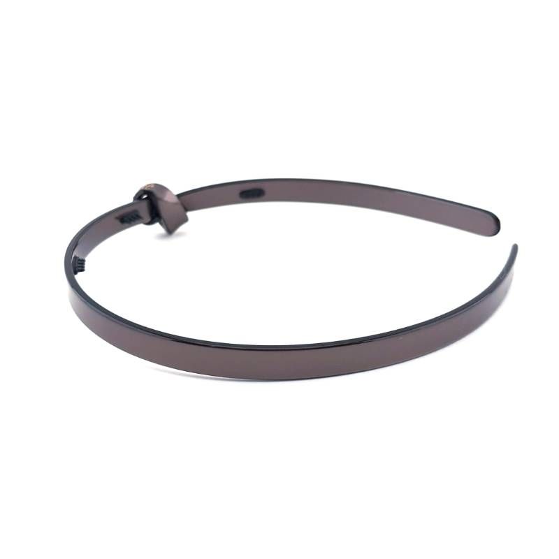 【美品】ALEXANDRE DE PARIS アレクサンドルドゥパリ／ツイスト結びデザイ カラーストーン カチューシャ／アセテート・カラーストーン／ゴールド・パールブラウン