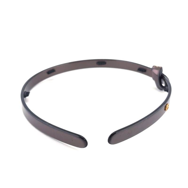 【美品】ALEXANDRE DE PARIS アレクサンドルドゥパリ／ツイスト結びデザイ カラーストーン カチューシャ／アセテート・カラーストーン／ゴールド・パールブラウン