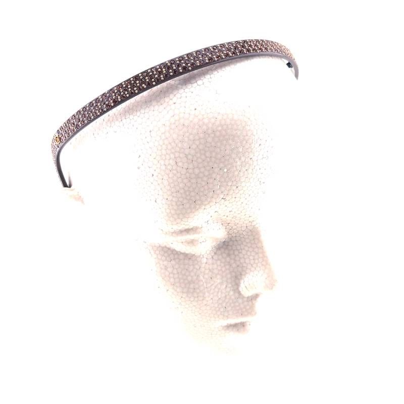 【美品】ALEXANDRE DE PARIS アレクサンドルドゥパリ／カラーストーン カチューシャ／アセテート・カラーストーン／ブラウン・ゴールド