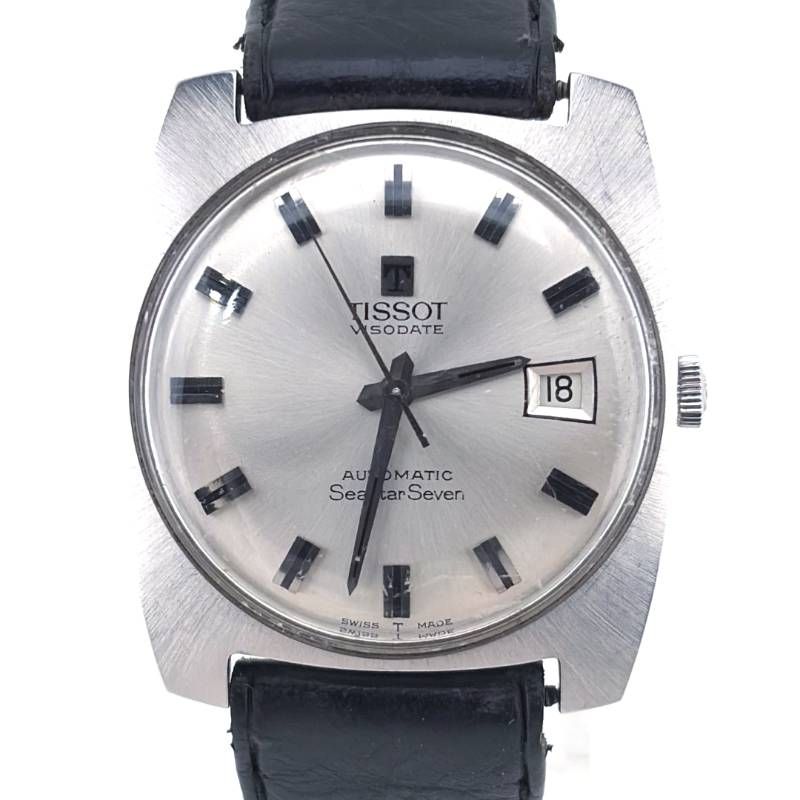 【ヴィンテージ】TISSOT ティソ／ヴィソデート シースターセブン 315T／自動巻き／ステンレス・レザー／シルバー・ブラック