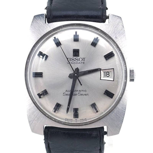 【ヴィンテージ】TISSOT ティソ／ヴィソデート シースターセブン 315T／自動巻き／ステンレス・レザー／シルバー・ブラック