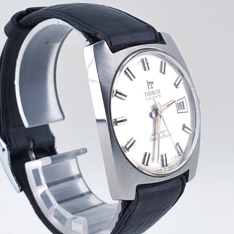 【ヴィンテージ】TISSOT ティソ／ヴィソデート シースターセブン 315T／自動巻き／ステンレス・レザー／シルバー・ブラック