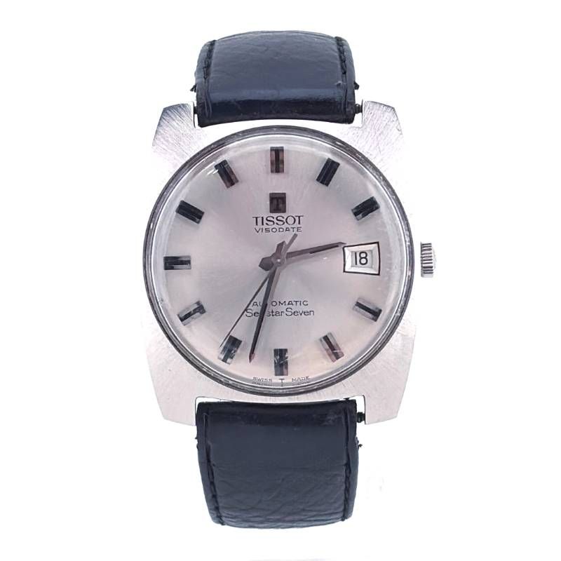【ヴィンテージ】TISSOT ティソ／ヴィソデート シースターセブン 315T／自動巻き／ステンレス・レザー／シルバー・ブラック