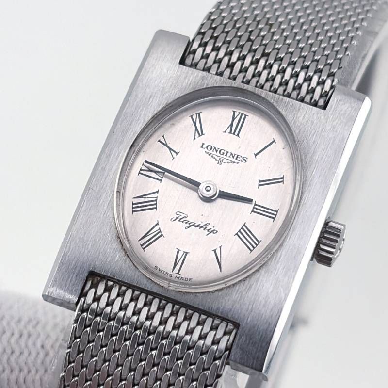 【ヴィンテージ・美品】LONGINES ロンジン／フラッグシップ／手巻き／ステンレス／シルバー