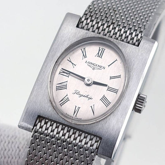【ヴィンテージ・美品】LONGINES ロンジン／フラッグシップ／手巻き／ステンレス／シルバー